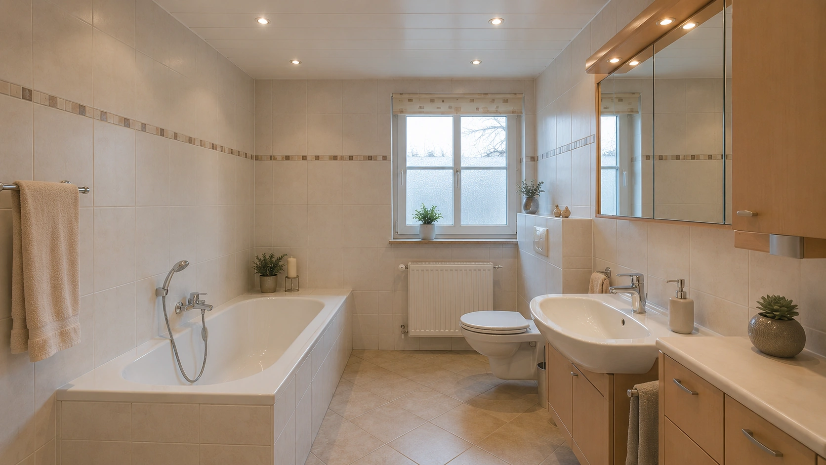 Altes Bad mit Badewanne vor der Sanierung